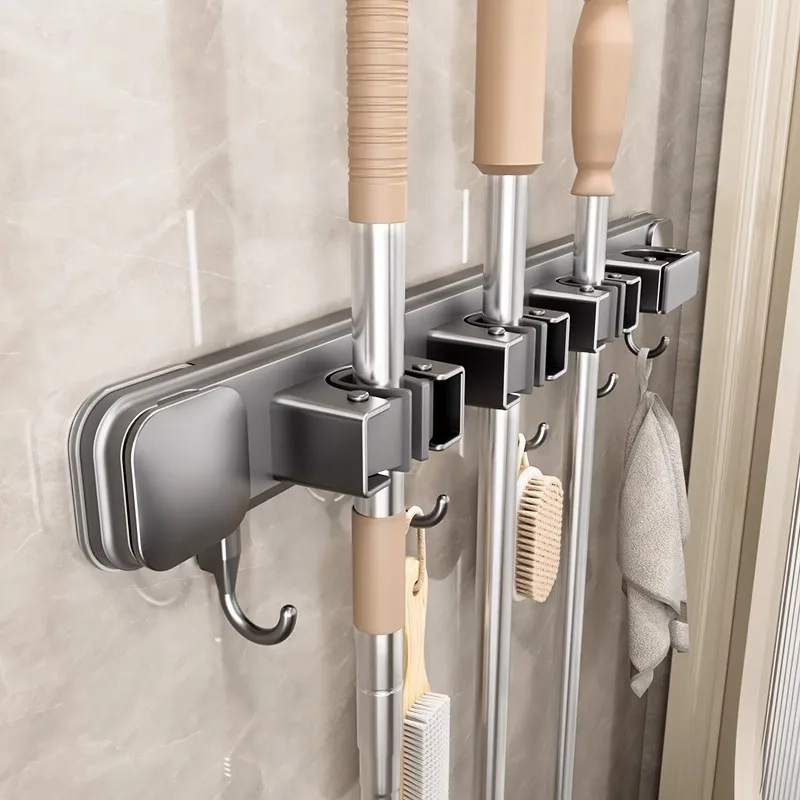 Suction Cup Mop Holder Rack