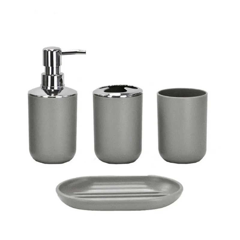 4/6-Piece Modern Plastic Bathroom Essentials Set - Image 6