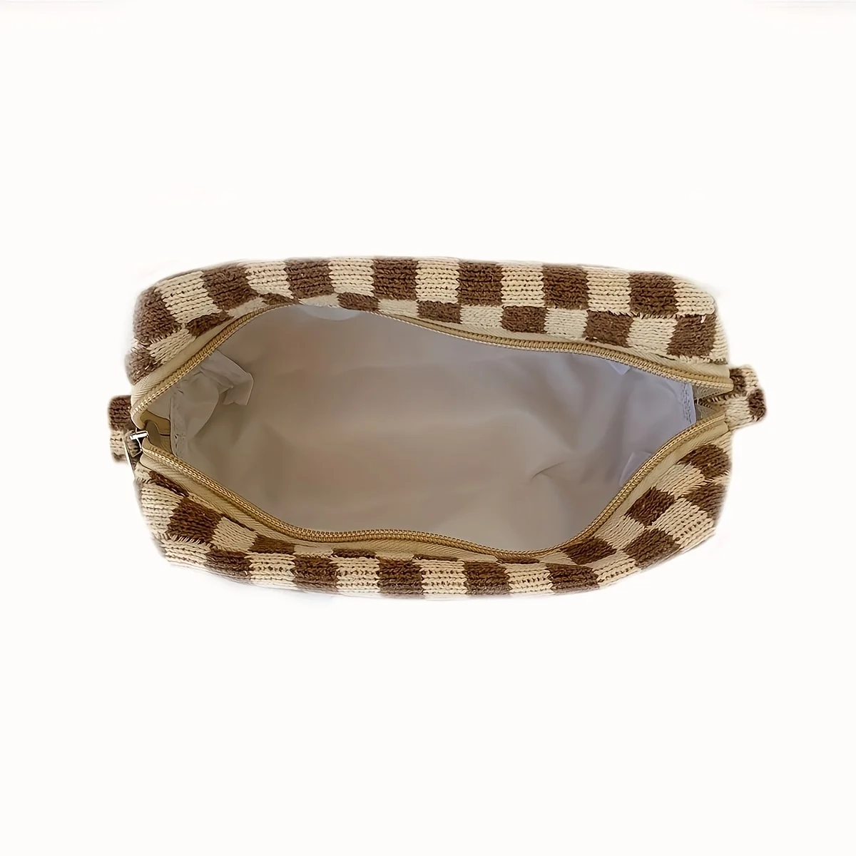 Checkerboard Knit Travel Toiletry Bag