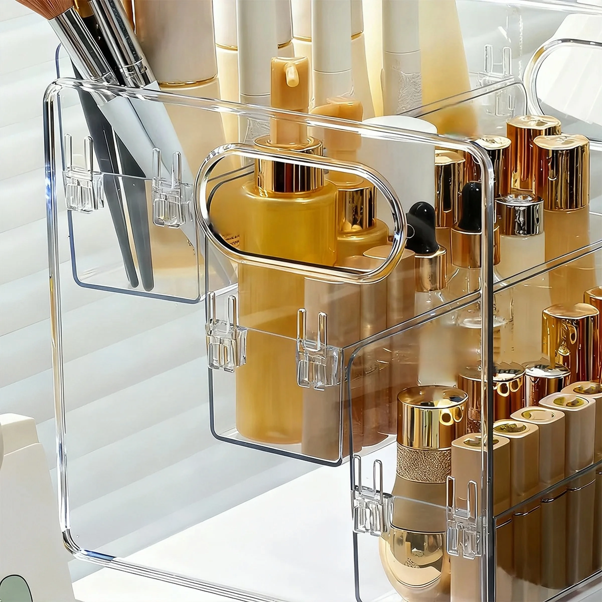 Clear 3-Tier Dustproof Perfume and Skincare Organizer - Image 4