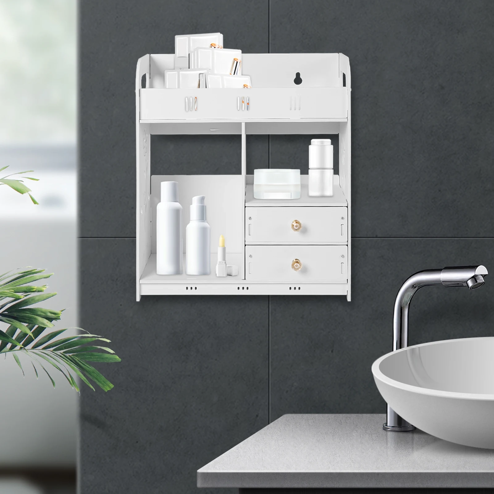 Wall Mounted Storage Cabinet with Drawers - Image 3