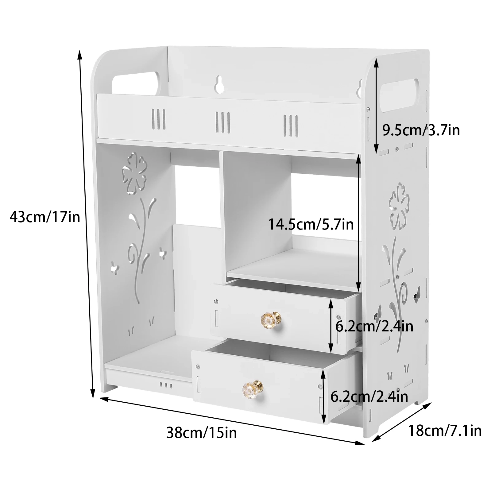 Wall Mounted Storage Cabinet with Drawers - Image 7