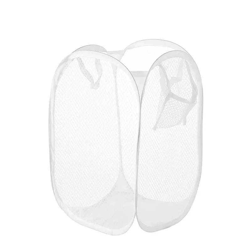 Folding Mesh Laundry Sorting Basket with Frame - Image 7