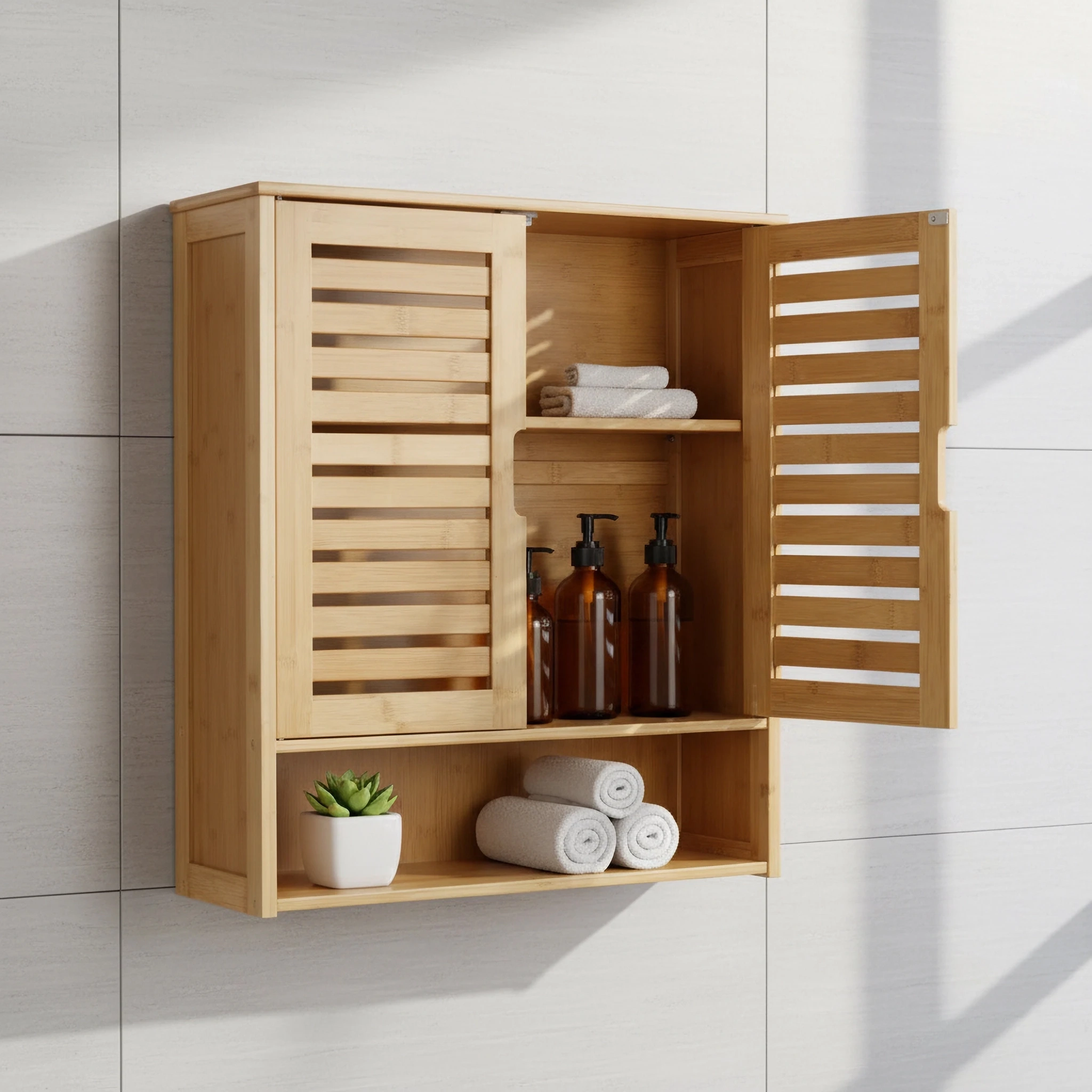 Bamboo Over Toilet Storage Cabinet