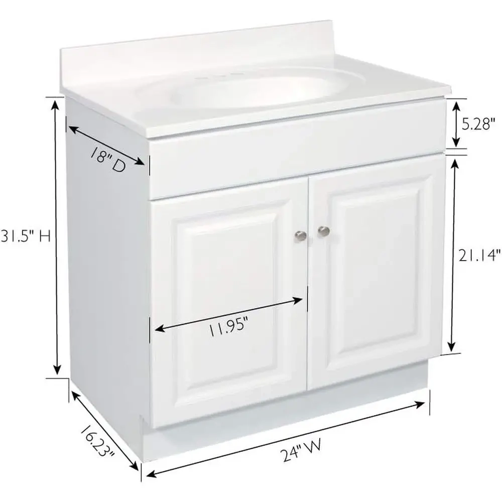 24" Bathroom Vanity Cabinet Without Top - Image 3