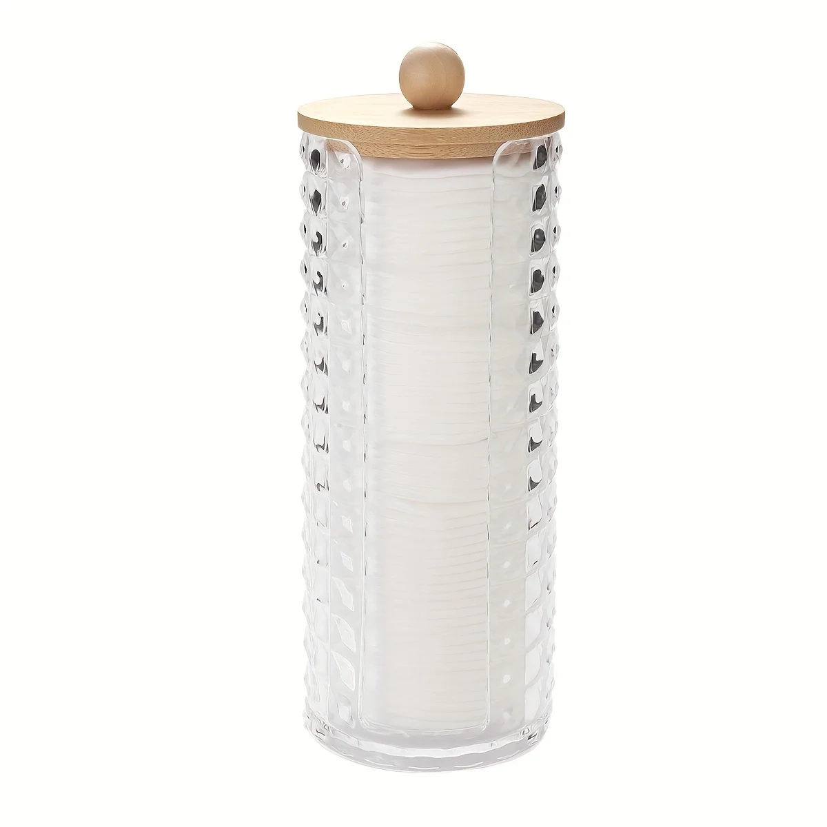 Clear Diamond Pattern Cotton Pad Holder - Image 4