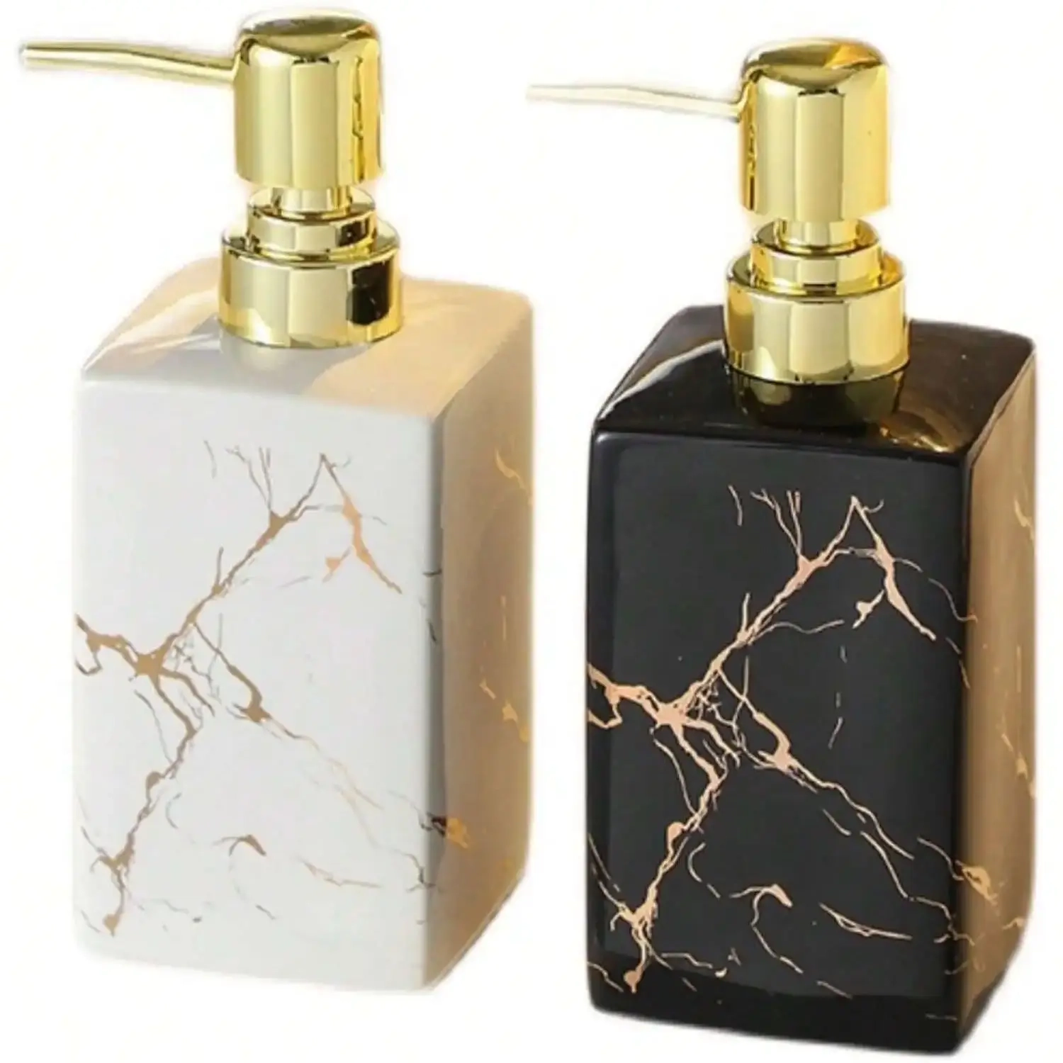 350ml Marble Texture Ceramic Soap Dispenser - Image 5