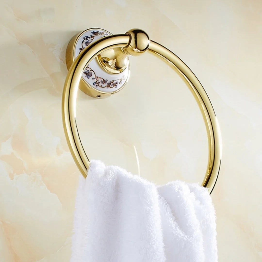 Brass Wall-Mounted Towel Holder - Image 5