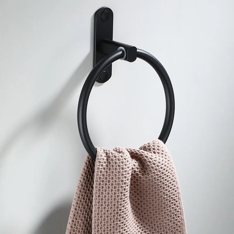 Black Wall-Mounted Towel Bar - Image 5