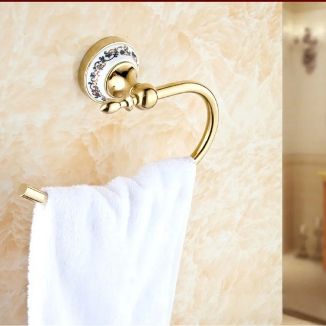 Brass Wall-Mounted Towel Holder - Image 4