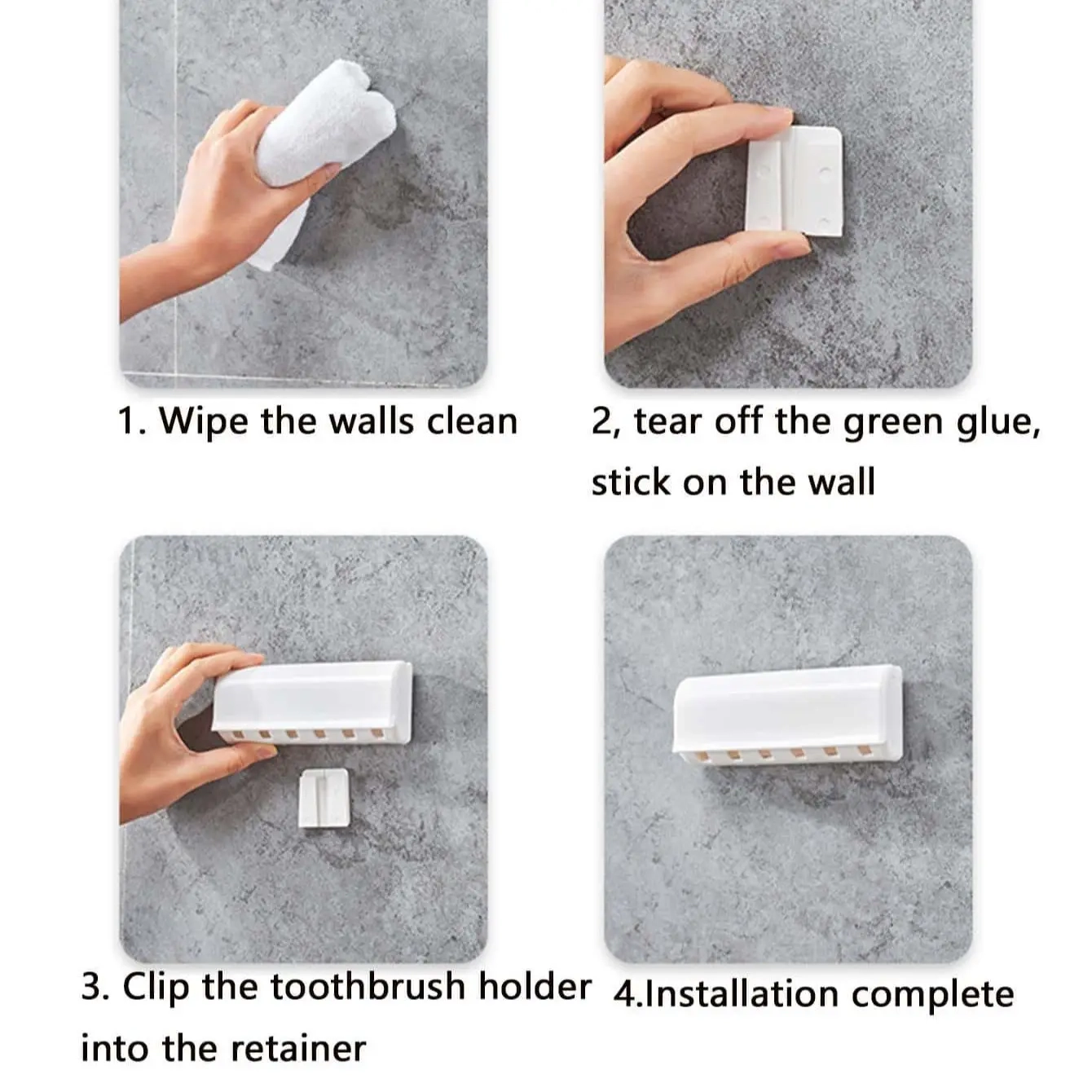 No-Drill Wall-Mounted Toothbrush Holder - Image 2