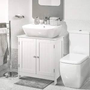 Under Sink Bathroom Storage Cabinet with 2 Doors and Interior Shelves