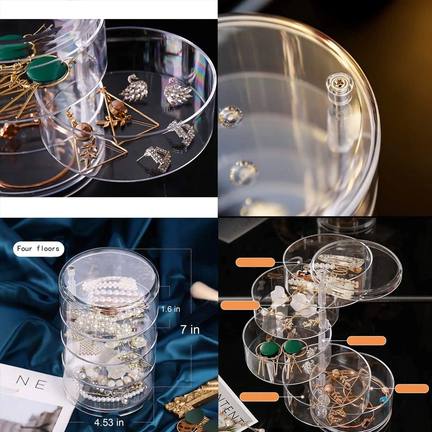 Rotating Multi-Layer Acrylic Jewelry Storage Box - Image 4
