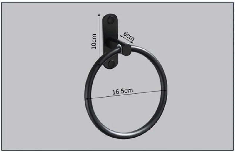 Black Wall-Mounted Towel Bar - Image 6