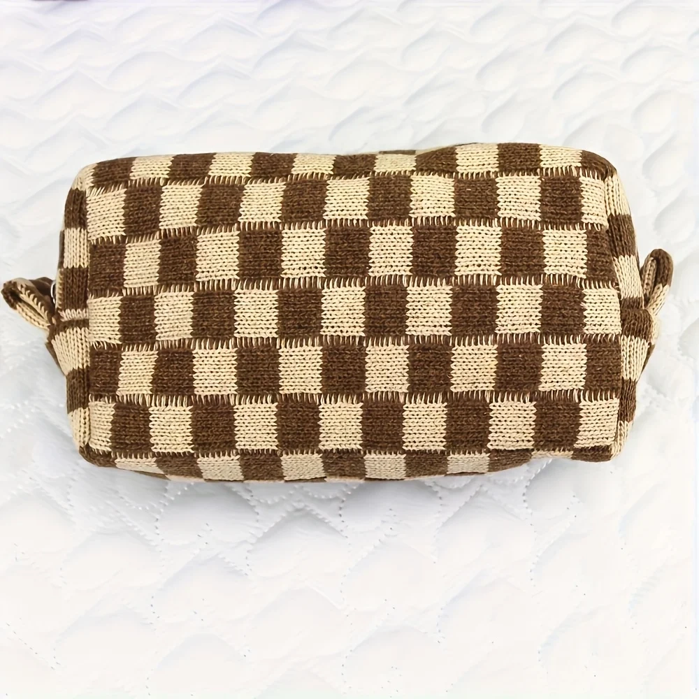 Checkerboard Knit Travel Toiletry Bag - Image 4
