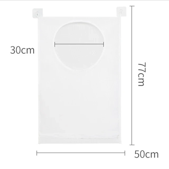 Wall Hanging Foldable Mesh Laundry Storage Bag with Hook - Image 7