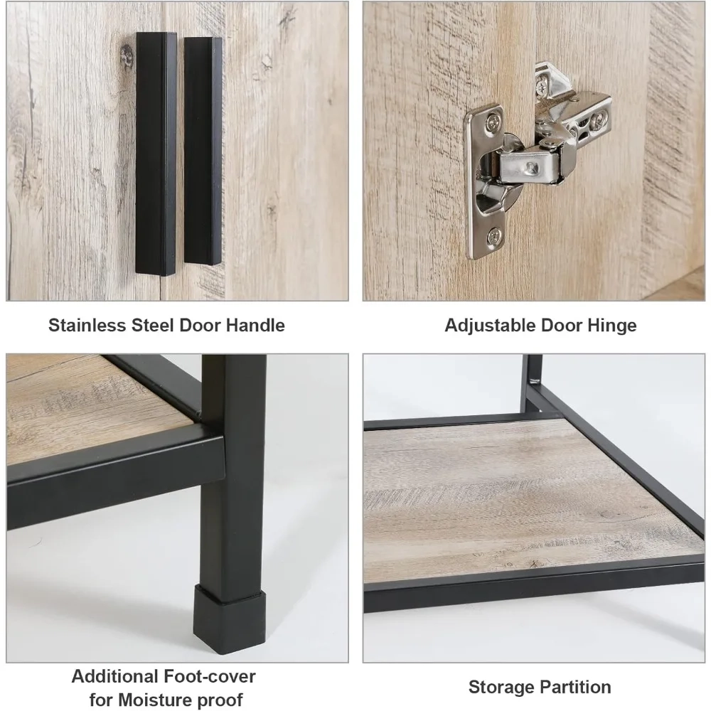 36-Inch Bathroom Vanity Cabinet with Vessel Sink and Side Storage - Image 5