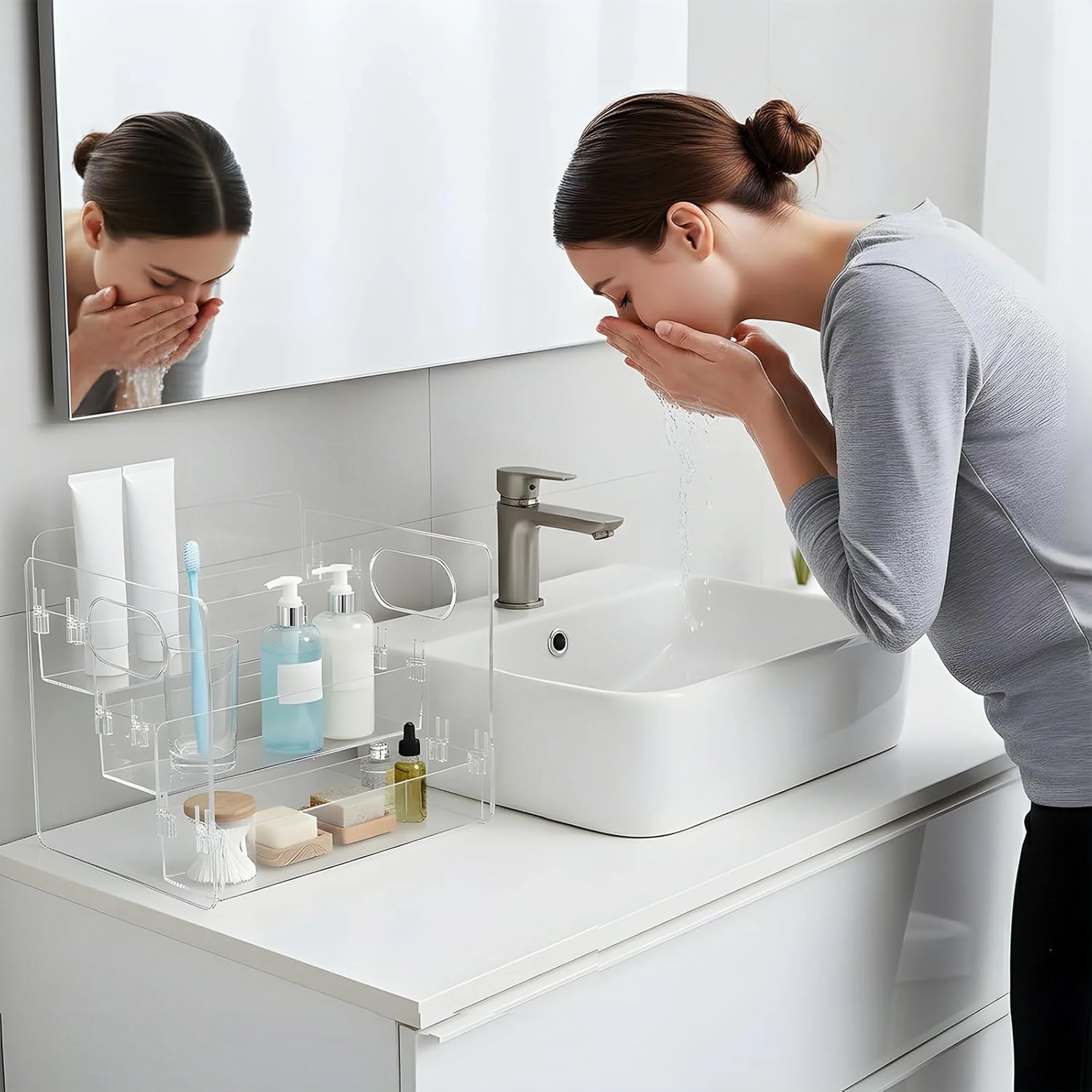 Clear 3-Tier Dustproof Perfume and Skincare Organizer - Image 3