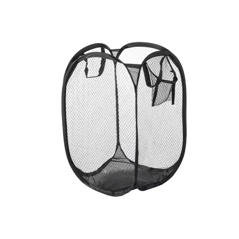 Folding Mesh Laundry Sorting Basket with Frame - Image 8