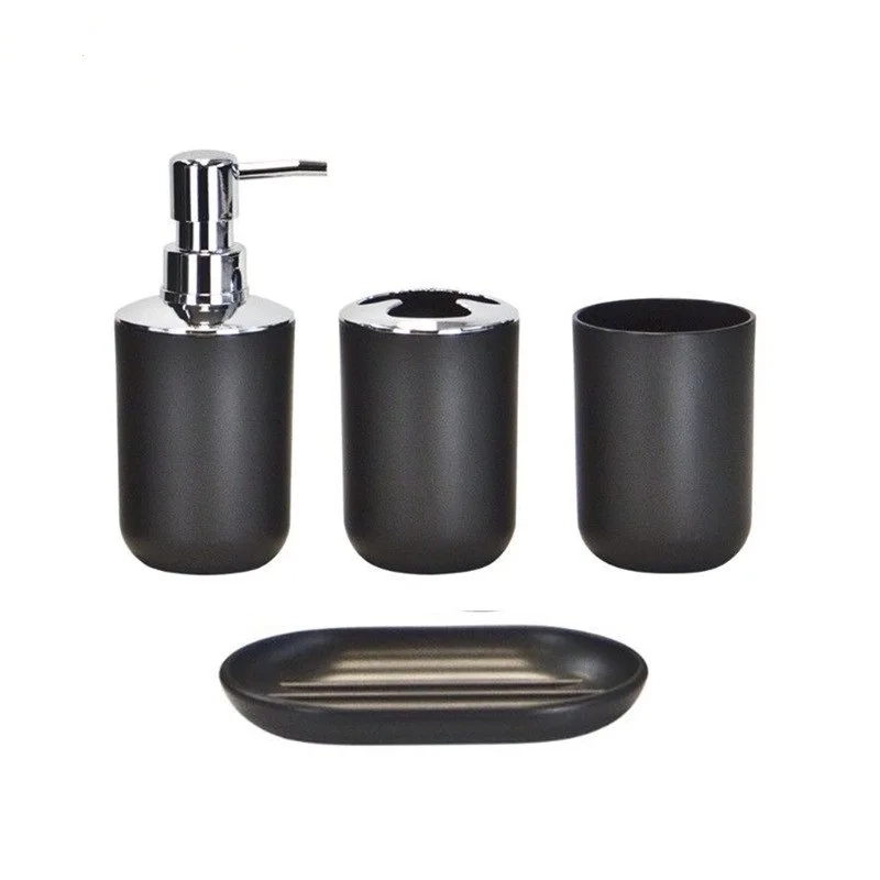 4/6-Piece Modern Plastic Bathroom Essentials Set - Image 4