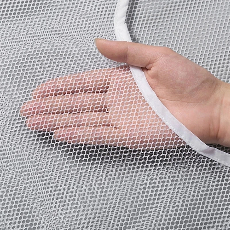 Wall Hanging Foldable Mesh Laundry Storage Bag with Hook - Image 6