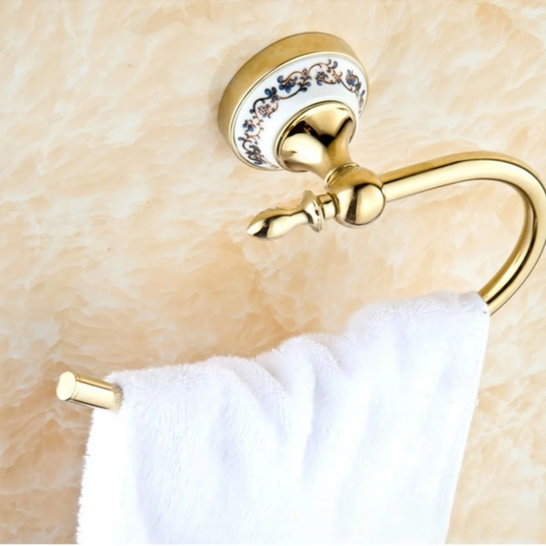 Brass Wall-Mounted Towel Holder - Image 3