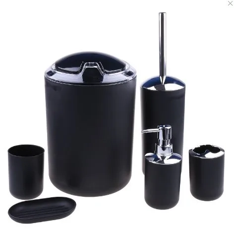 4/6-Piece Modern Plastic Bathroom Essentials Set - Image 7
