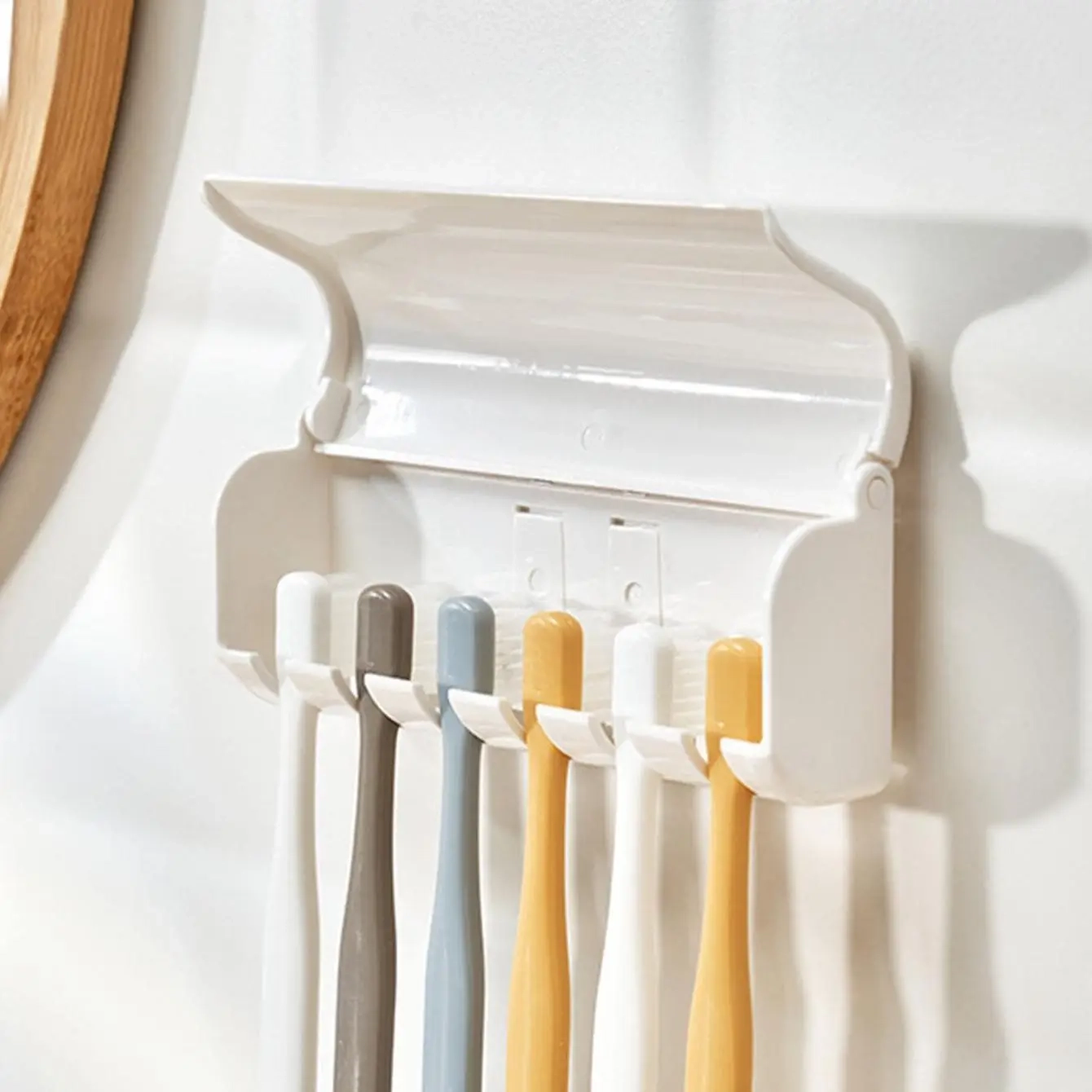 No-Drill Wall-Mounted Toothbrush Holder
