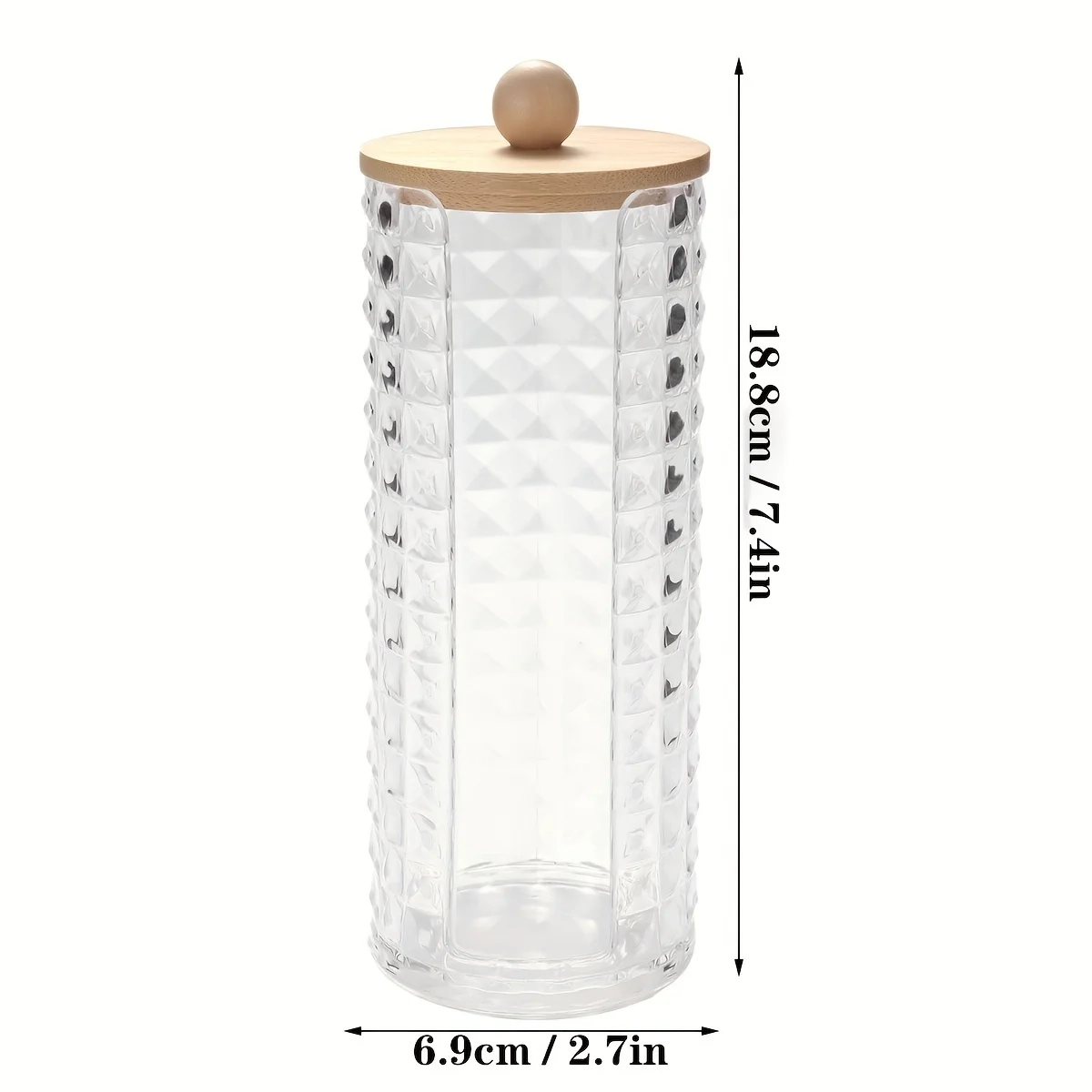 Clear Diamond Pattern Cotton Pad Holder - Image 5