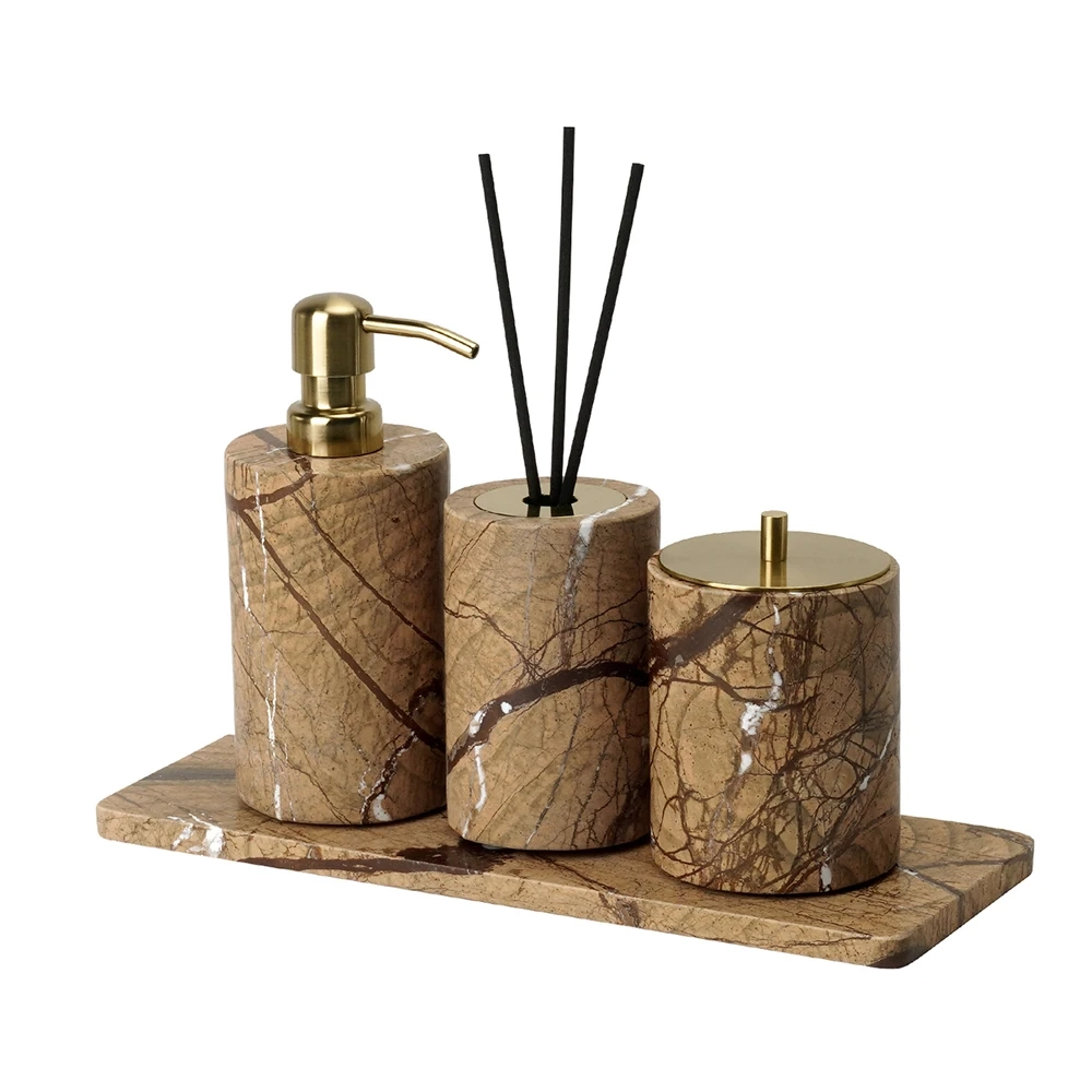 Rainforest Brown Natural Marble Bathroom Accessory Collection - Image 6
