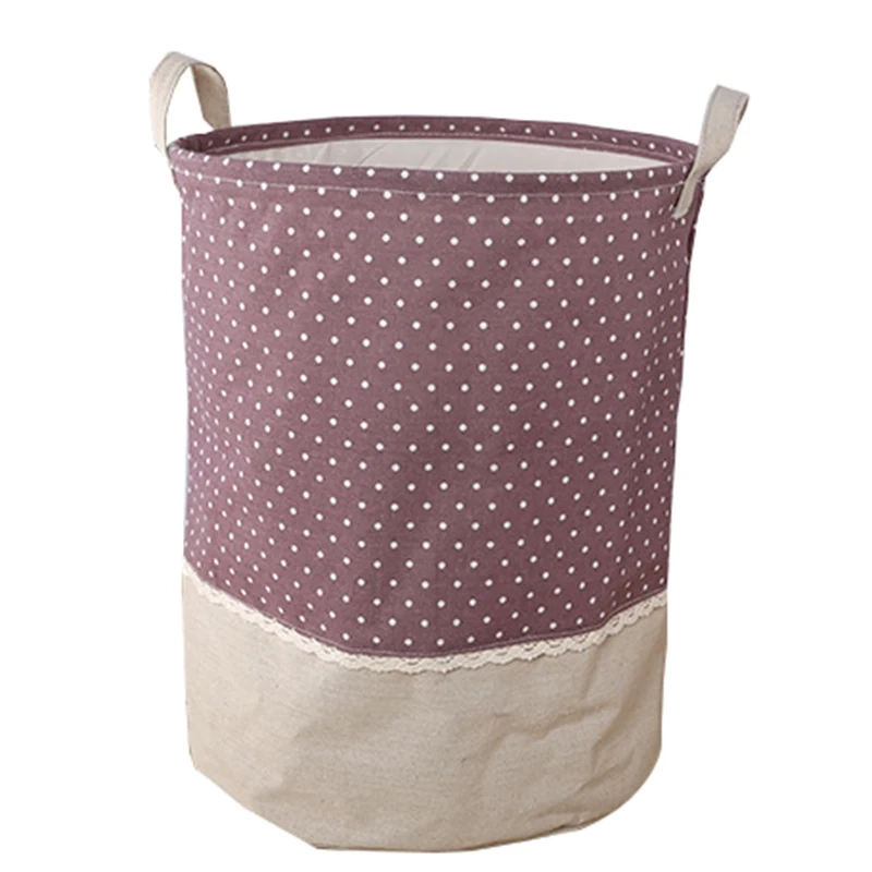 Foldable Canvas Laundry Storage Basket with Handles - Image 7