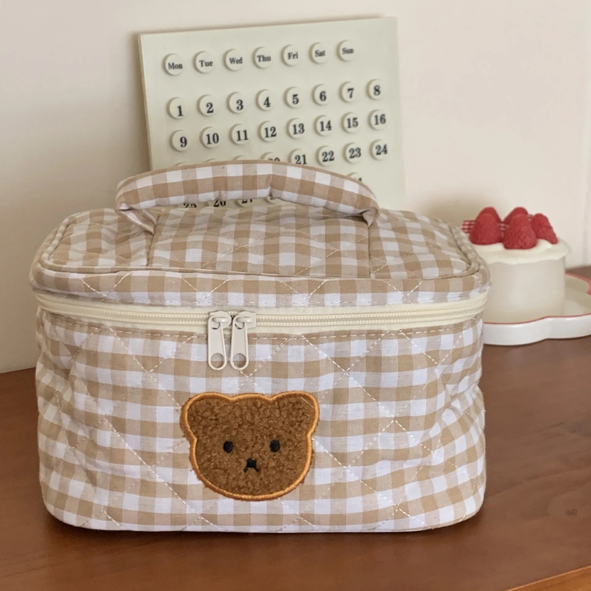 Cute Bear Cotton Makeup Toiletry Bag - Image 2