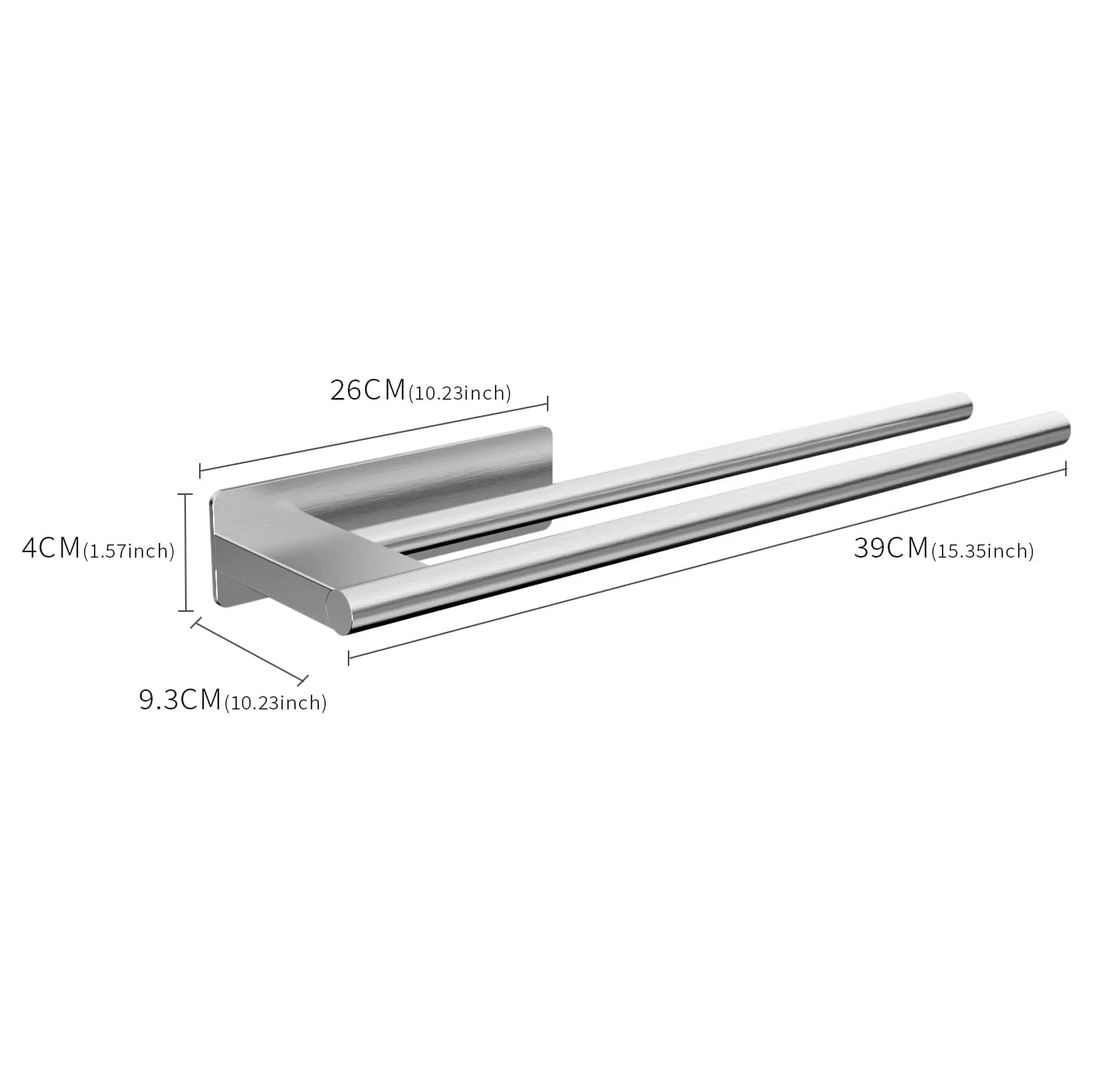 No-Drill Double Towel Bar - Image 6