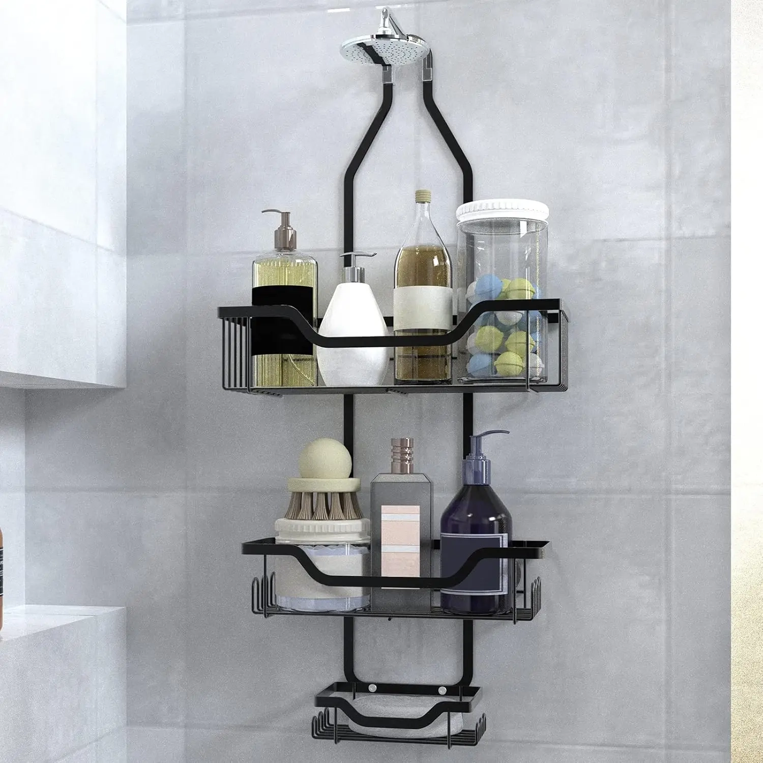 3-Tier Overhead Hanging Shower Caddy Organizer