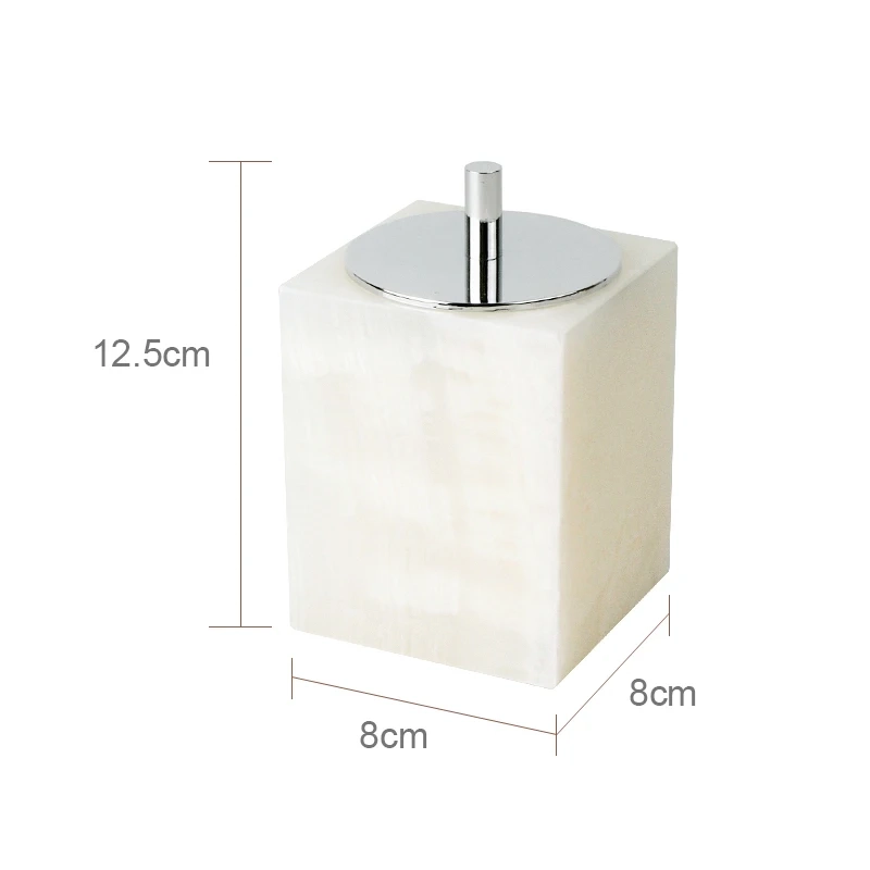 White Onyx Marble Bathroom Essentials Set - Image 12