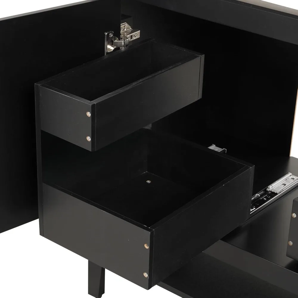 36-Inch Bathroom Vanity with Ceramic Sink, 2 Drawers and Open Shelf Storage - Image 5