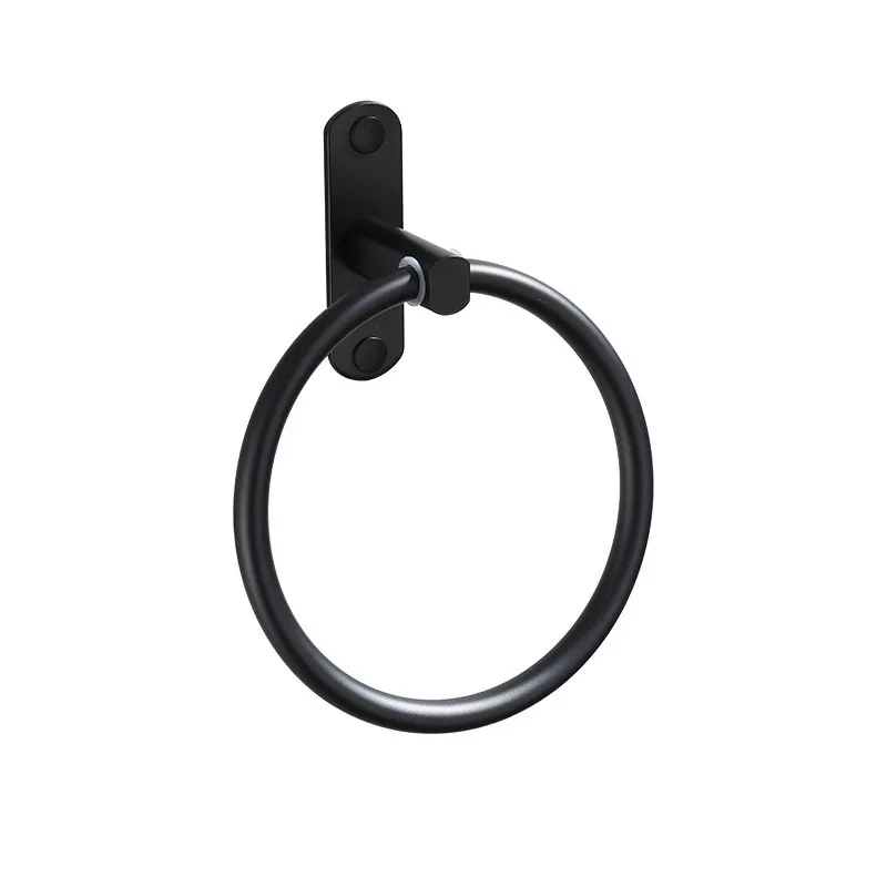 Black Wall-Mounted Towel Bar - Image 4