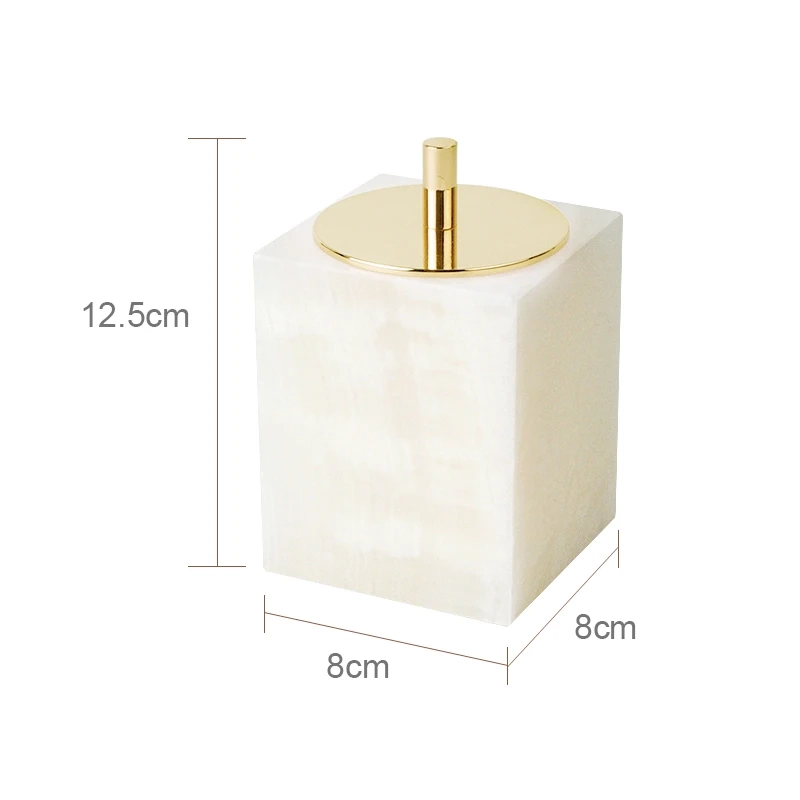 White Onyx Marble Bathroom Essentials Set - Image 11