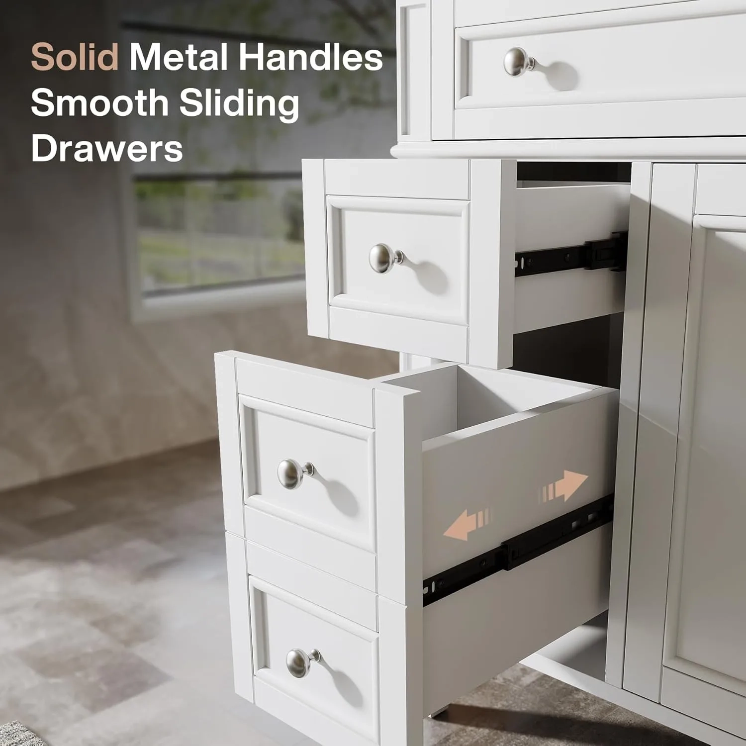 36-Inch Freestanding Bathroom Vanity with Sink, 4 Drawers and 2 Doors - Image 6