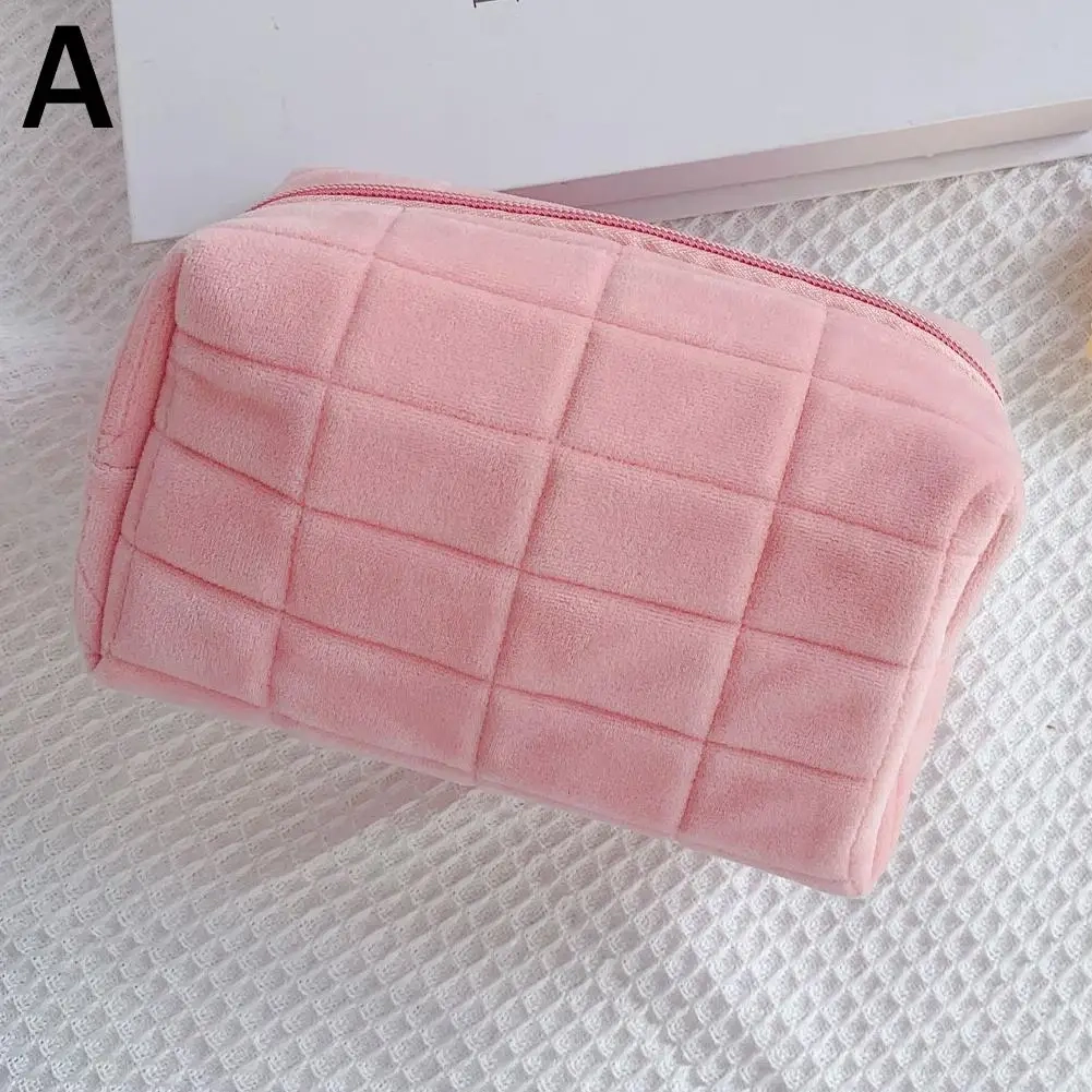 Small Plush Zipper Makeup Toiletry Bag - Image 4