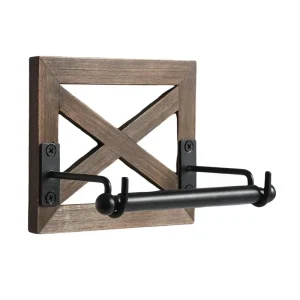 Rustic Wood and Metal Toilet Paper Holder