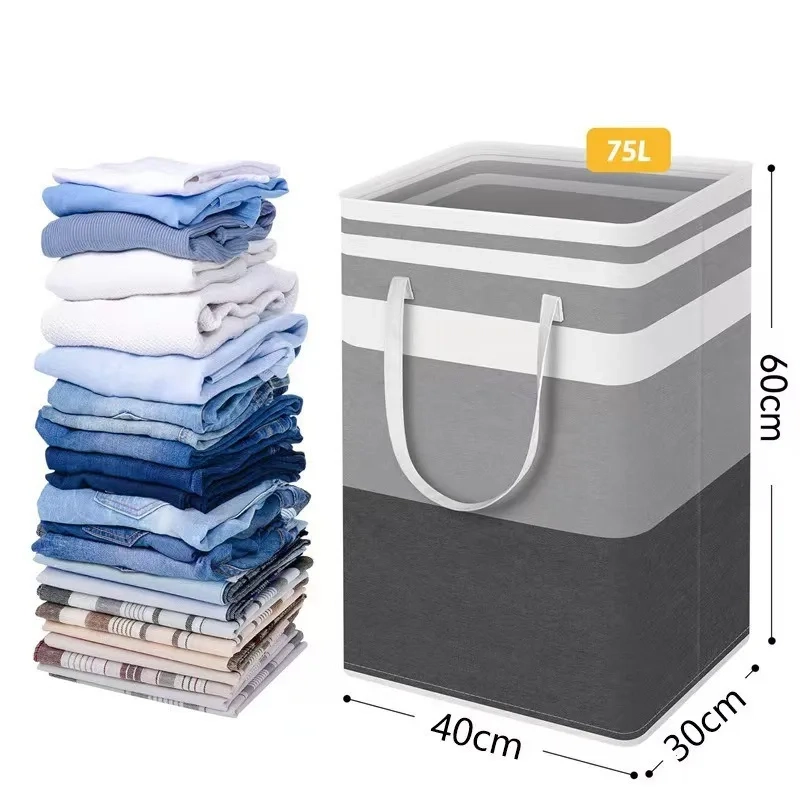75L Foldable Waterproof Fabric Laundry Storage Basket - Image 2