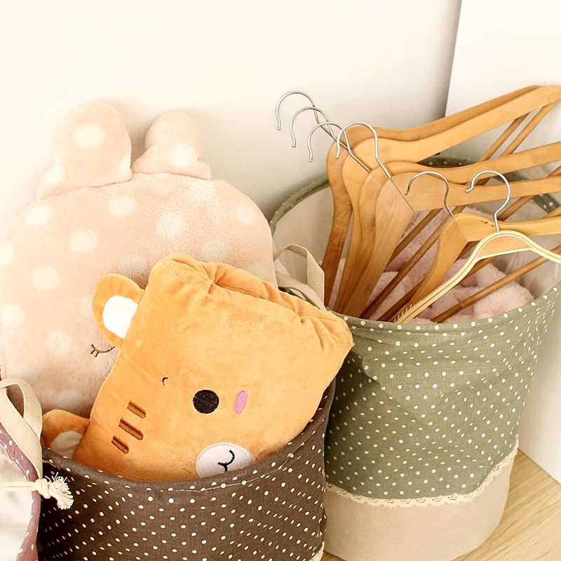 Foldable Canvas Laundry Storage Basket with Handles - Image 3