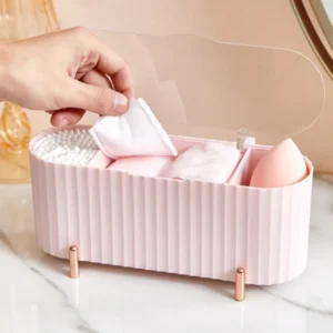 Clear Cotton Pad and Swab Organizer Box