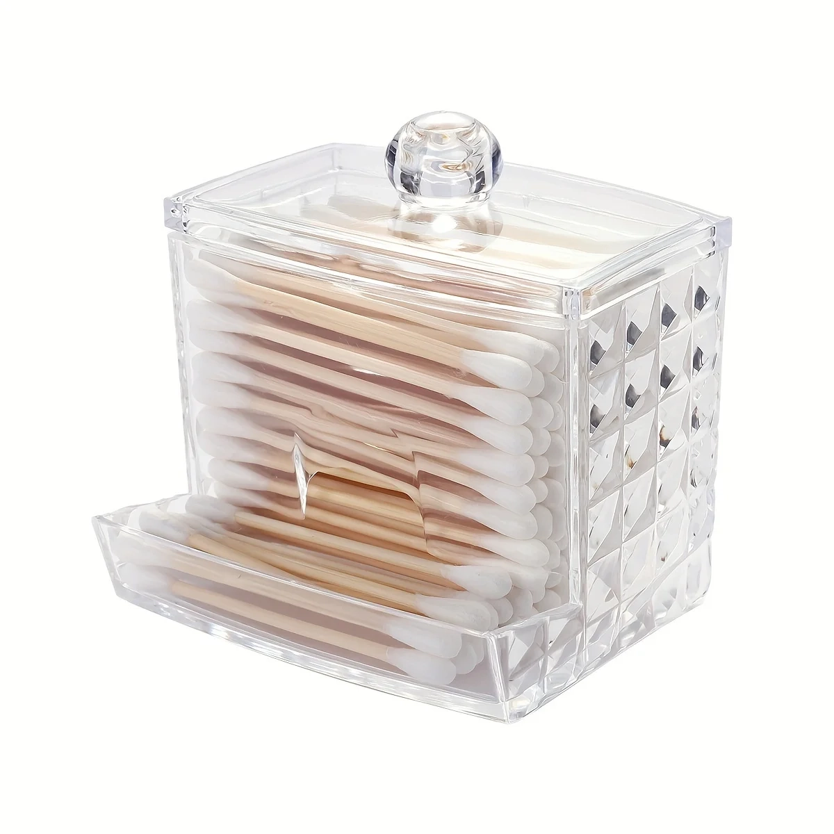Diamond Pattern Cotton Swab and Cotton Ball Holder - Image 7