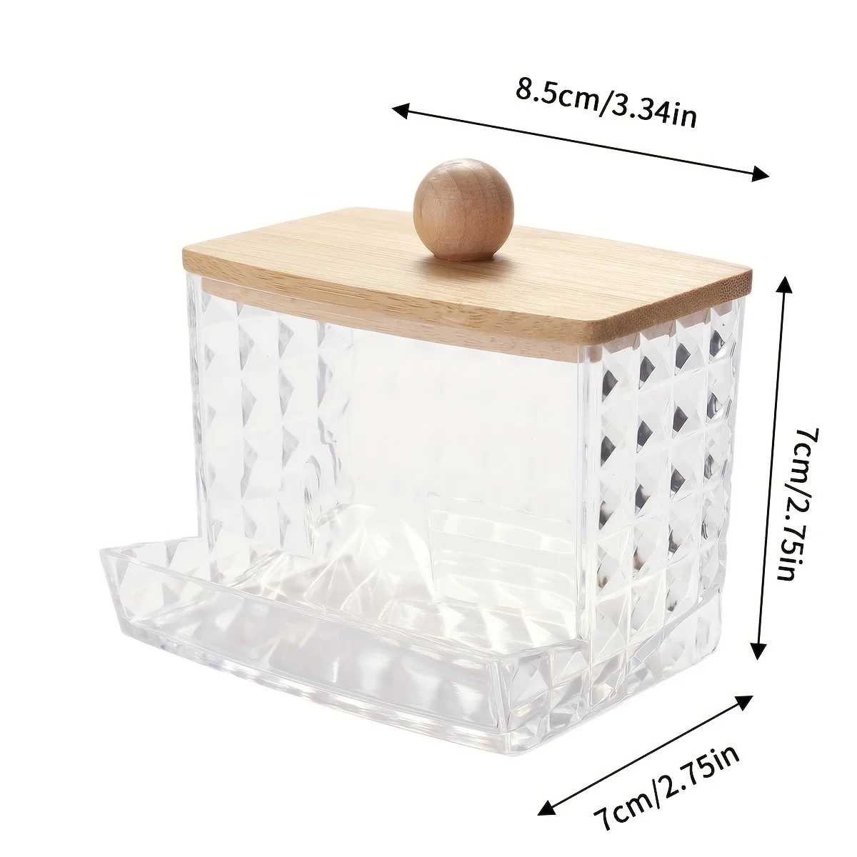 Diamond Pattern Cotton Swab and Cotton Ball Holder - Image 4
