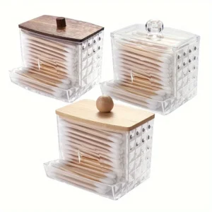 Diamond Pattern Cotton Swab and Cotton Ball Holder