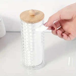 Clear Diamond Pattern Cotton Pad Holder