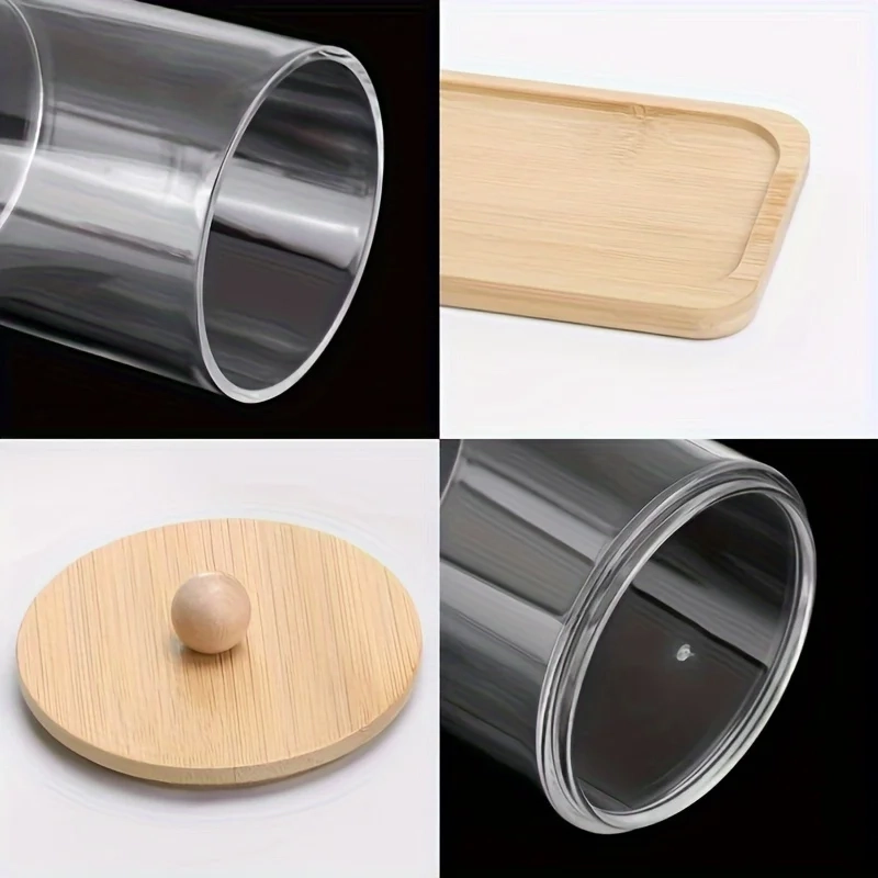 Clear Cotton Swab and Pad Holder Set with Tray - Image 6