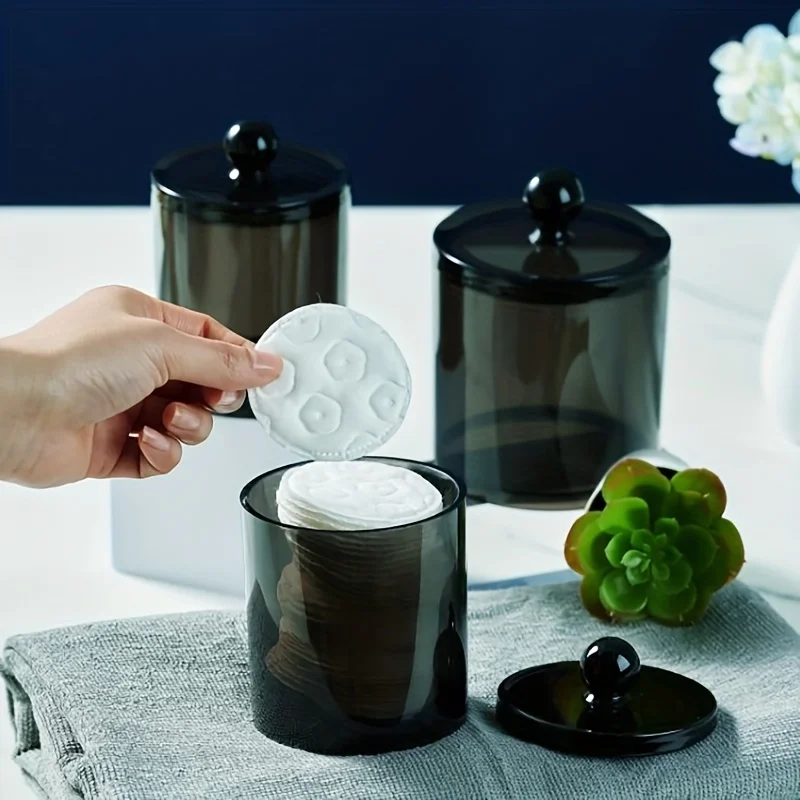 Black Cotton Swab and Ball Holder Set - Image 2